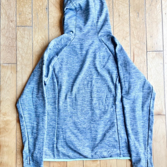 Columbia Gray Turquoise Hooded Sweatshirt Size Medium - Picture 6 of 8